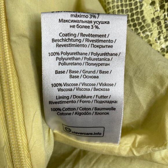 Rotate Birger Christensen Leeds Skirt Womens 6 Yellow Snake Faux Leather Rocker - Picture 11 of 11